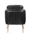 Chairs Grey Accent Chair - 29" X 28" X 37" Dark Gray PU Upholstery Metal Leg Accent Chair HomeRoots