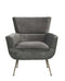 Chairs Grey Accent Chair - 29" X 32" X 36" Gray Velvet Upholstery Metal Leg Accent Chair HomeRoots