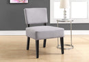 Chairs Grey Accent Chair - 31.5" Light Grey Polyester, Foam, and Solid Wood Accent Chair HomeRoots
