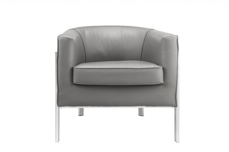 Chairs Grey Accent Chair - 31" X 32" X 29" Gray Edgy Accent Chair HomeRoots