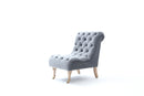 Chairs Grey Accent Chair - 36" Grey Foam, Wood, and Velour Tufted Accent Chair HomeRoots