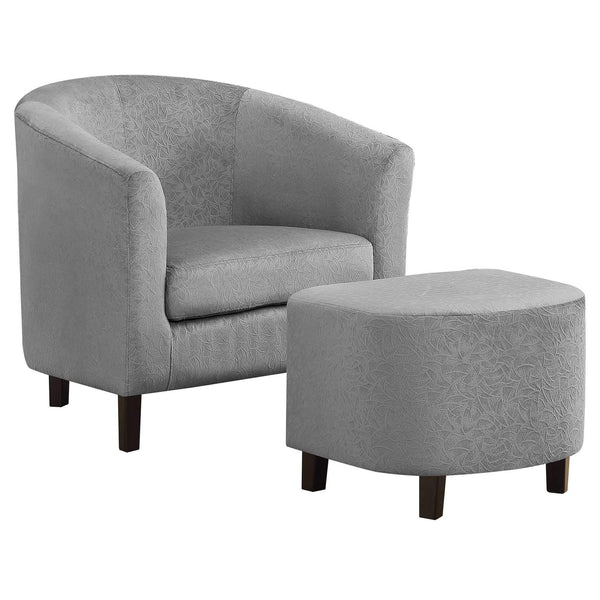 Chairs Grey Accent Chair - 45'.5" x 49" x 45'.5" Light Grey, Foam, Solid Wood, Polyester - 2pcs Accent Chair Set HomeRoots