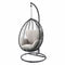 Chairs Hanging Patio Chair - 38" X 38" X 79" Beige Fabric And Black Wicker Patio Swing Chair With Stand HomeRoots