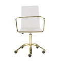 Chairs Home Office Chair - 20.52" X 22.01" X 39.49" Office Chair in Clear Acrylic with Gold Base HomeRoots