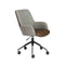 Chairs Home Office Chair - 21.26" X 25.60" X 37.21" Tilt Office Chair in Gray Fabric and Light Brown Leatherette with Black Base HomeRoots