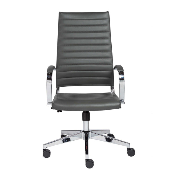 Chairs Home Office Chair - 22.25" X 27.01" X 45.28" High Back Office Chair in Gray HomeRoots