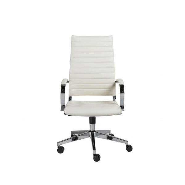 Chairs Home Office Chair - 22.25" X 27.01" X 45.28" High Back Office Chair in White HomeRoots