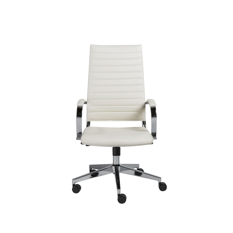 Chairs Home Office Chair - 22.25" X 27.01" X 45.28" High Back Office Chair in White HomeRoots