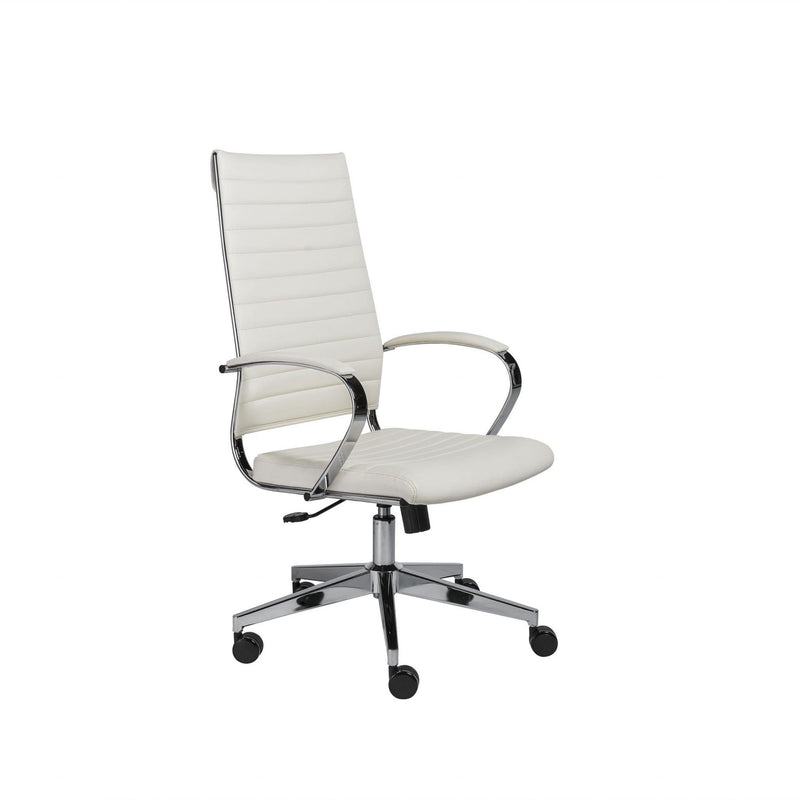 Chairs Home Office Chair - 22.25" X 27.01" X 45.28" High Back Office Chair in White HomeRoots