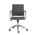 Chairs Home Office Chair - 22.75" X 26.26" X 38" Low Back Office Chair in Gray with Aluminum Base HomeRoots