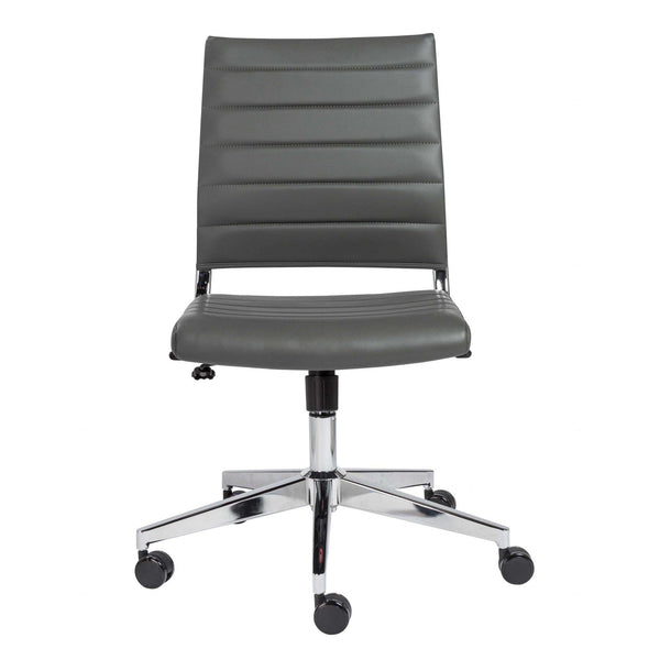 Chairs Home Office Chair - 22.76" X 26.26" X 38" Armless Low Back Office Chair in Gray HomeRoots