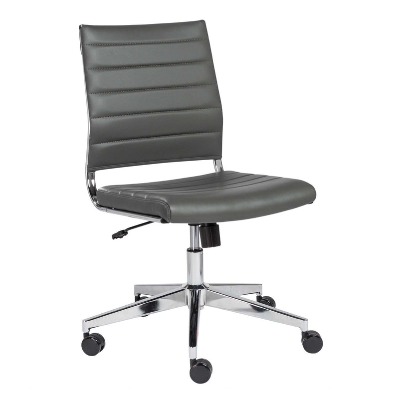 Chairs Home Office Chair - 22.76" X 26.26" X 38" Armless Low Back Office Chair in Gray HomeRoots