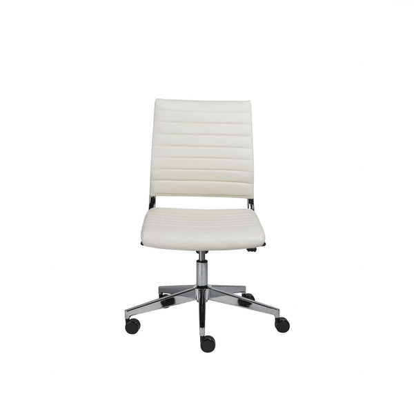 Chairs Home Office Chair - 22.76" X 26.26" X 38" Armless Low Back Office Chair in White HomeRoots