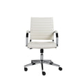 Chairs Home Office Chair - 22.76" X 26.26" X 38" Low Back Office Chair in White HomeRoots