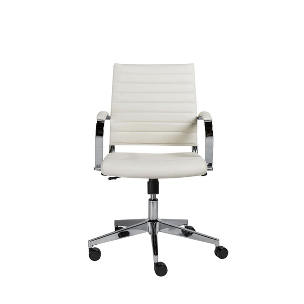 Chairs Home Office Chair - 22.76" X 26.26" X 38" Low Back Office Chair in White HomeRoots