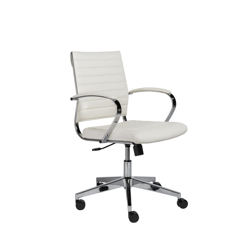 Chairs Home Office Chair - 22.76" X 26.26" X 38" Low Back Office Chair in White HomeRoots