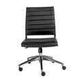 Chairs Home Office Chair - 22.84" X 24.61" X 38.98" Armless Low Back Office Chair in Black with Aluminum Base HomeRoots