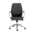 Chairs Home Office Chair - 25.50" X 27" X 42.75" Low Back Office Chair in Gray with Polished Aluminum Base HomeRoots