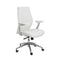 Chairs Home Office Chair - 25.50" X 27" X 42.75" Low Back Office Chair in White with Polished Aluminum Base HomeRoots