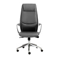 Chairs Home Office Chair - 25.50" X 27" X 50" High Back Office Chair in Gray with Polished Aluminum Base HomeRoots