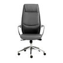 Chairs Home Office Chair - 25.50" X 27" X 50" High Back Office Chair in Gray with Polished Aluminum Base HomeRoots