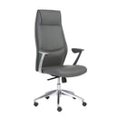 Chairs Home Office Chair - 25.50" X 27" X 50" High Back Office Chair in Gray with Polished Aluminum Base HomeRoots