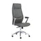 Chairs Home Office Chair - 25.50" X 27" X 50" High Back Office Chair in Gray with Polished Aluminum Base HomeRoots
