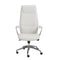 Chairs Home Office Chair - 25.50" X 27" X 50" High Back Office Chair in White with Polished Aluminum Base HomeRoots