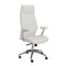 Chairs Home Office Chair - 25.50" X 27" X 50" High Back Office Chair in White with Polished Aluminum Base HomeRoots