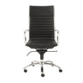 Chairs Home Office Chair - 26.38" X 25.60" X 45.08" High Back Office Chair in Black with Chromed Steel Base HomeRoots