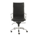 Chairs Home Office Chair - 26.38" X 25.60" X 45.08" High Back Office Chair in Black with Chromed Steel Base HomeRoots