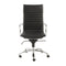 Chairs Home Office Chair - 26.38" X 25.60" X 45.08" High Back Office Chair in Black with Chromed Steel Base HomeRoots