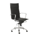 Chairs Home Office Chair - 26.38" X 25.60" X 45.08" High Back Office Chair in Black with Chromed Steel Base HomeRoots