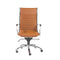 Chairs Home Office Chair - 26.38" X 25.60" X 45.08" High Back Office Chair in Cognac with Chrome Base HomeRoots