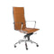 Chairs Home Office Chair - 26.38" X 25.60" X 45.08" High Back Office Chair in Cognac with Chrome Base HomeRoots