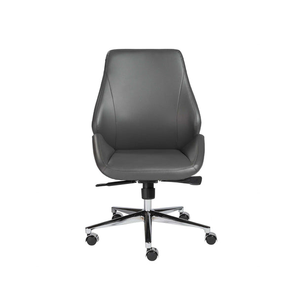 Chairs Home Office Chair - 26.75" X 26" X 40.75" Armless Low Back Office Chair in Gray with Chromed Aluminum Base HomeRoots