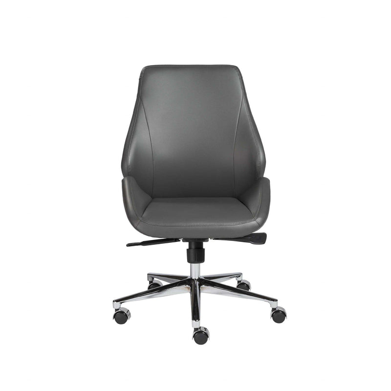 Chairs Home Office Chair - 26.75" X 26" X 40.75" Armless Low Back Office Chair in Gray with Chromed Aluminum Base HomeRoots