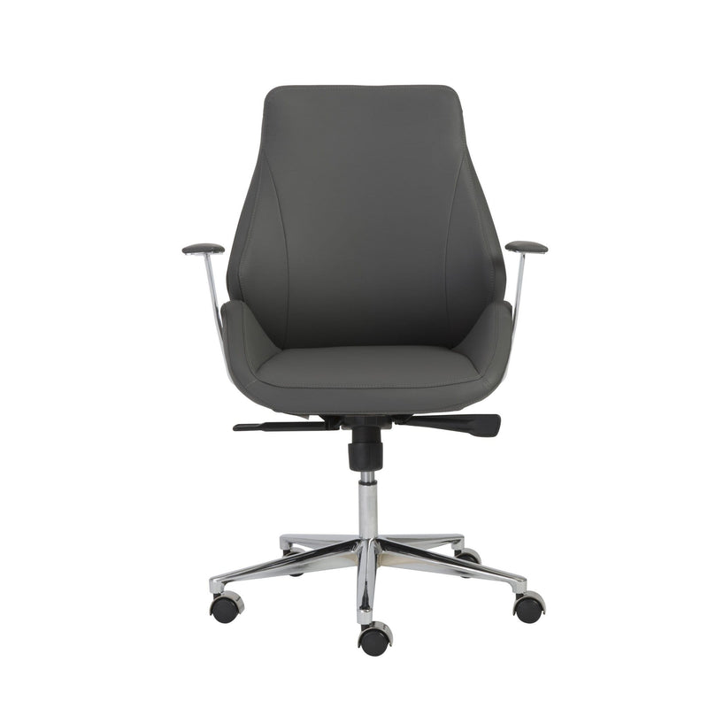 Chairs Home Office Chair - 26.75" X 26" X 40.75" Low Back Office Chair in Gray with Chromed Steel Base HomeRoots