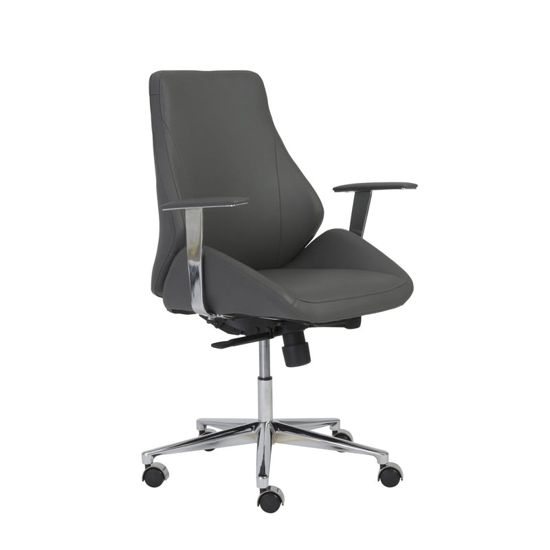 Chairs Home Office Chair - 26.75" X 26" X 40.75" Low Back Office Chair in Gray with Chromed Steel Base HomeRoots
