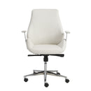 Chairs Home Office Chair - 26.75" X 26" X 40.75" Low Back Office Chair in White with Chromed Steel Base HomeRoots