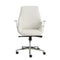 Chairs Home Office Chair - 26.75" X 26" X 40.75" Low Back Office Chair in White with Chromed Steel Base HomeRoots