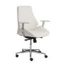 Chairs Home Office Chair - 26.75" X 26" X 40.75" Low Back Office Chair in White with Chromed Steel Base HomeRoots