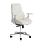 Chairs Home Office Chair - 26.75" X 26" X 40.75" Low Back Office Chair in White with Chromed Steel Base HomeRoots