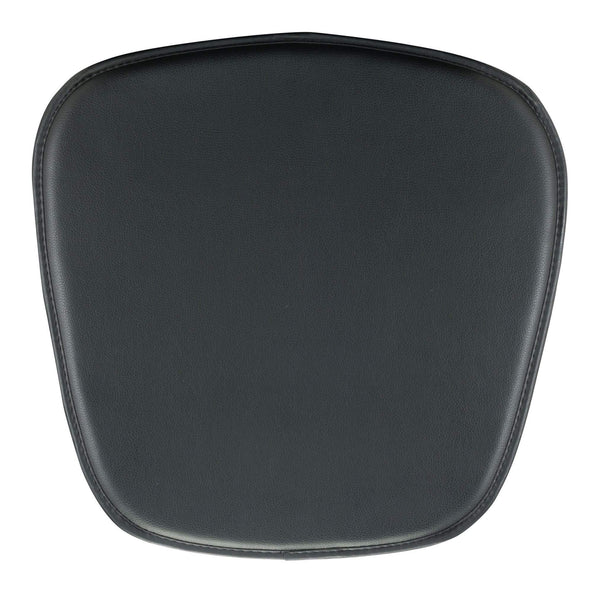 Chairs Leather Chair - 17" x 17" x 0.5" Black, Leatherette, Chair Cushion HomeRoots