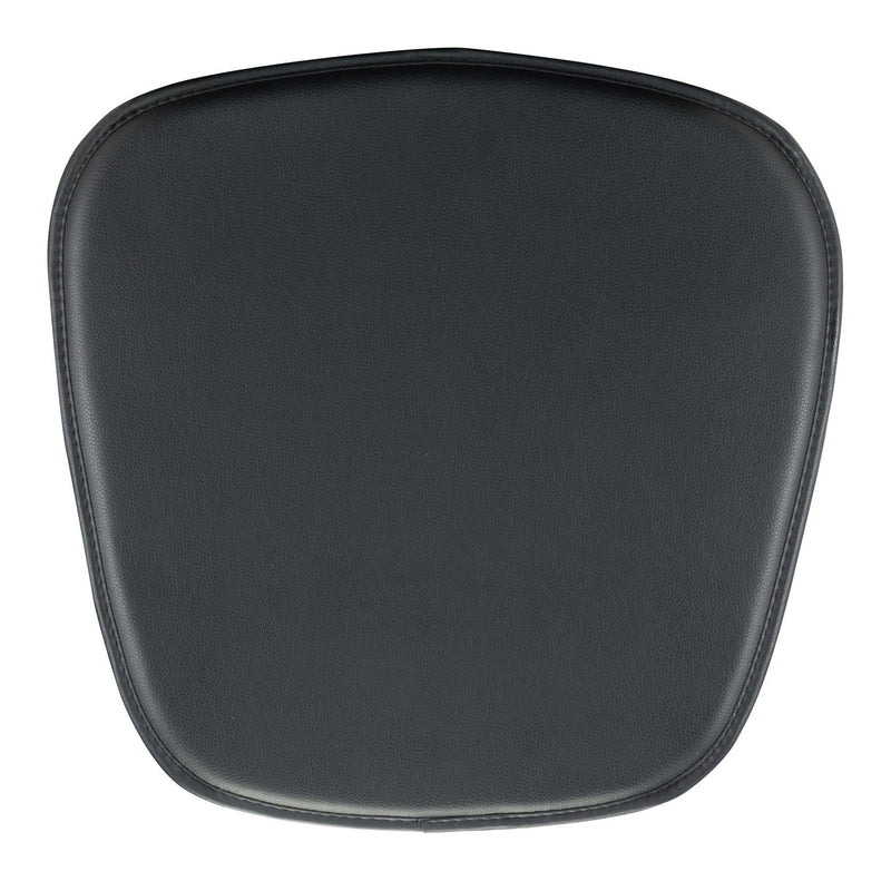 Chairs Leather Chair - 17" x 17" x 0.5" Black, Leatherette, Chair Cushion HomeRoots