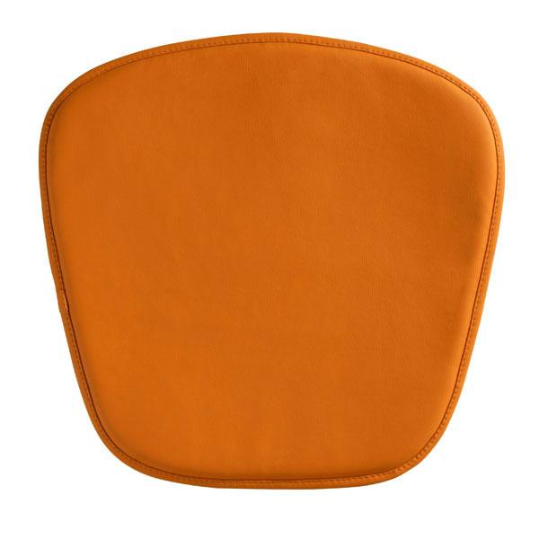 Chairs Leather Chair - 17" X 17" X 0.5" Orange Leatherette Wire Mesh Cushion Chair HomeRoots
