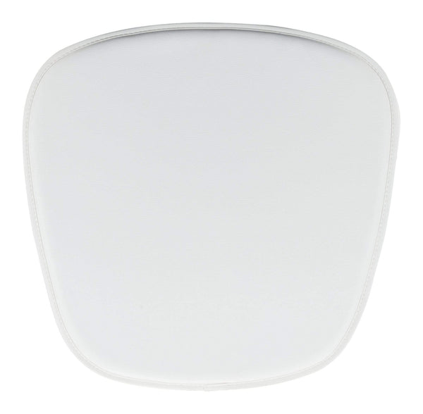 Chairs Leather Chair - 17" x 17" x 0.5" White, Leatherette, Chair Cushion HomeRoots
