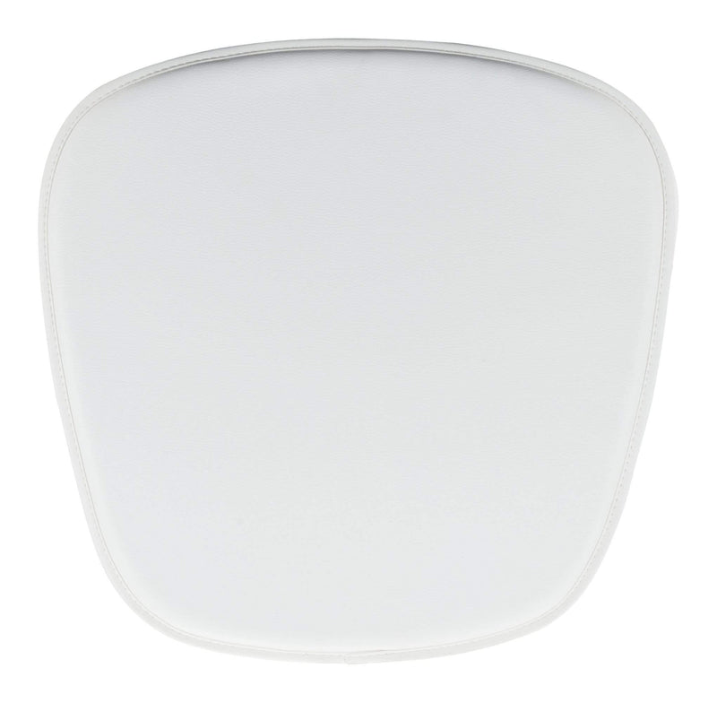 Chairs Leather Chair - 17" x 17" x 0.5" White, Leatherette, Chair Cushion HomeRoots