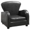 Chairs Leather Chair - 20" Charcoal Grey Leather Look, Solid Wood, and Foam Juvenile Chair HomeRoots