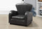 Chairs Leather Chair - 20" Charcoal Grey Leather Look, Solid Wood, and Foam Juvenile Chair HomeRoots